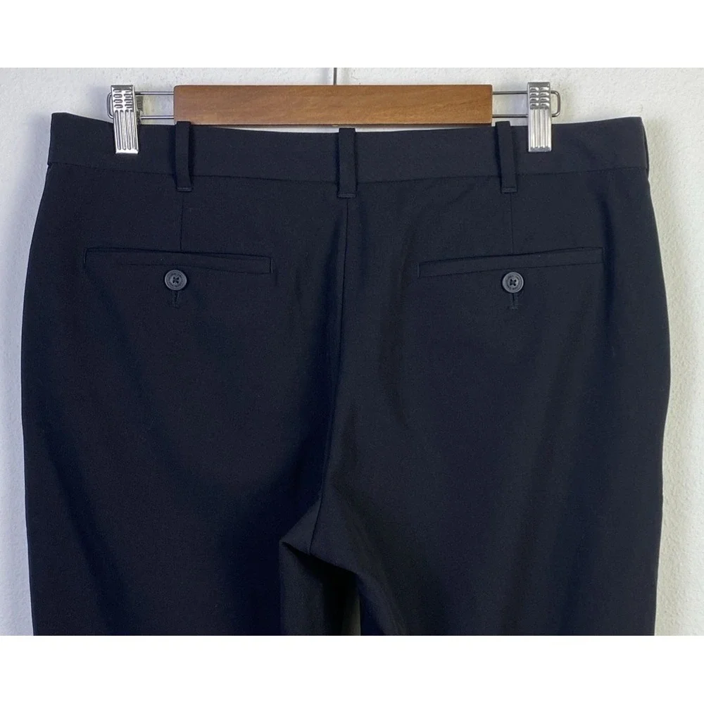 Van Heusen Flex Pants Men Black 32x30 Poly Blend  Straight Comfort Chino Slacks